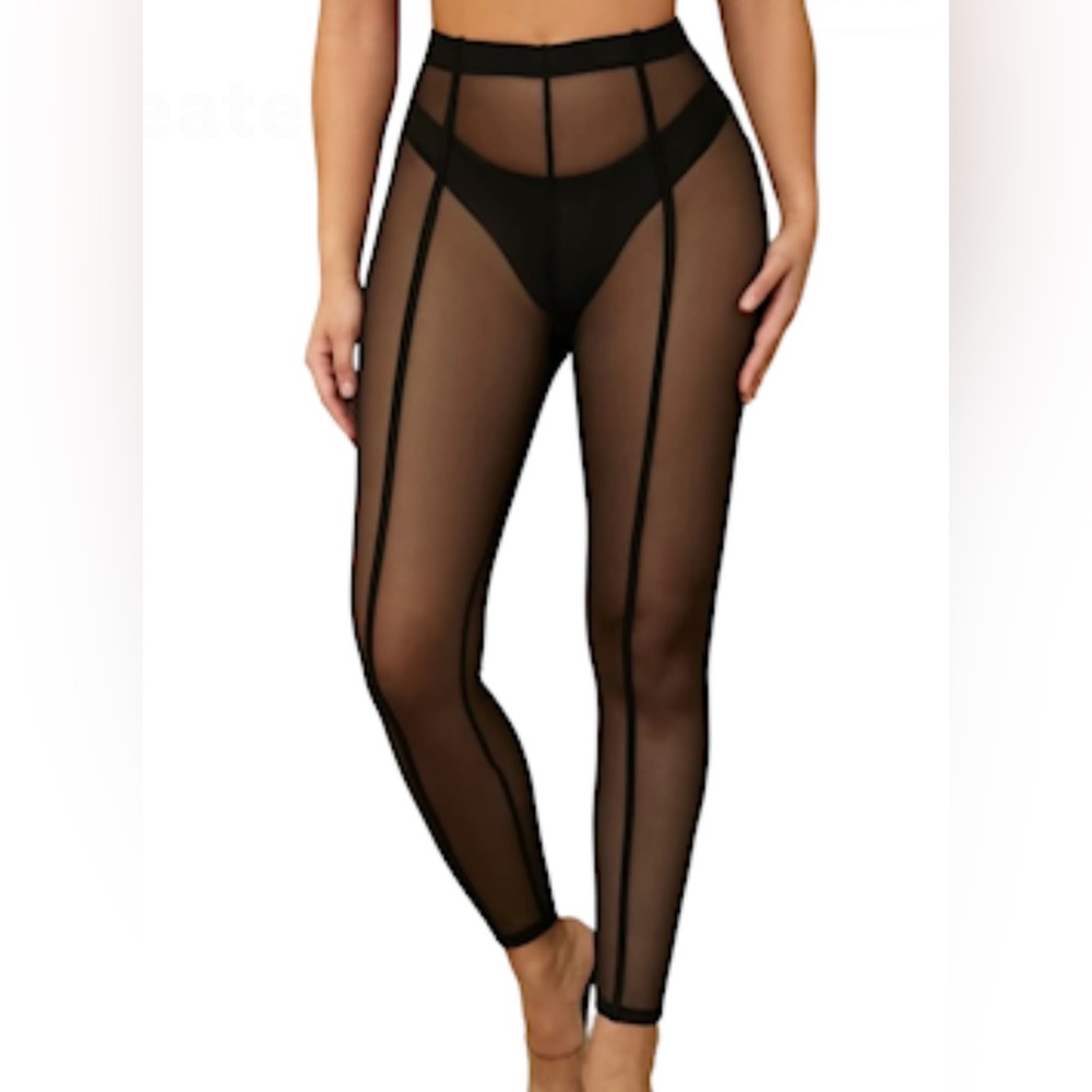 Black Mesh Leggings